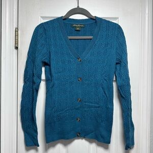 Eddie Bauer Women's Teal Cardigan Sweater